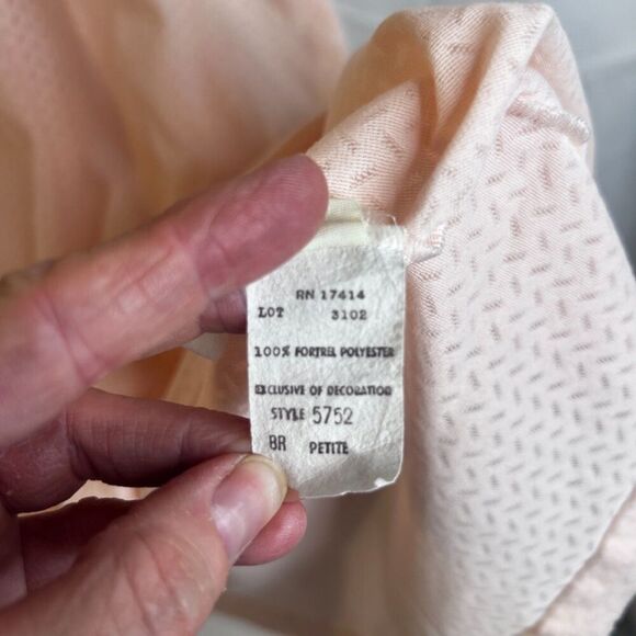 Vintage Blush Pink Barbie Core Nightgown Ruffled Neck USA Made Cottage Core SP - Picture 9 of 10